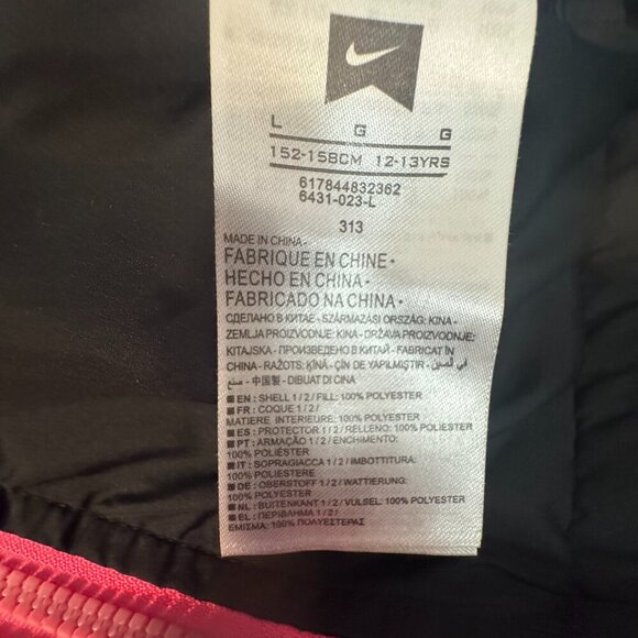 NIKE Reversible Multicolor Puffer Fleece Vest Jacket Girls Large - Picture 11 of 11